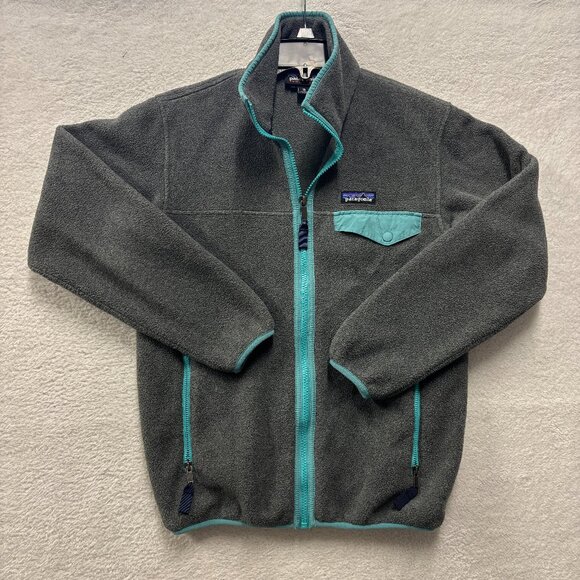 Patagonia Synchilla Fleece Jacket Womens XS Grey Blue Full Zip - Picture 1 of 6
